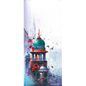 Zahid Ashraf, 12 x 24 inch, Acrylic on Canvas, Cityscape Painting, AC-ZHA-081